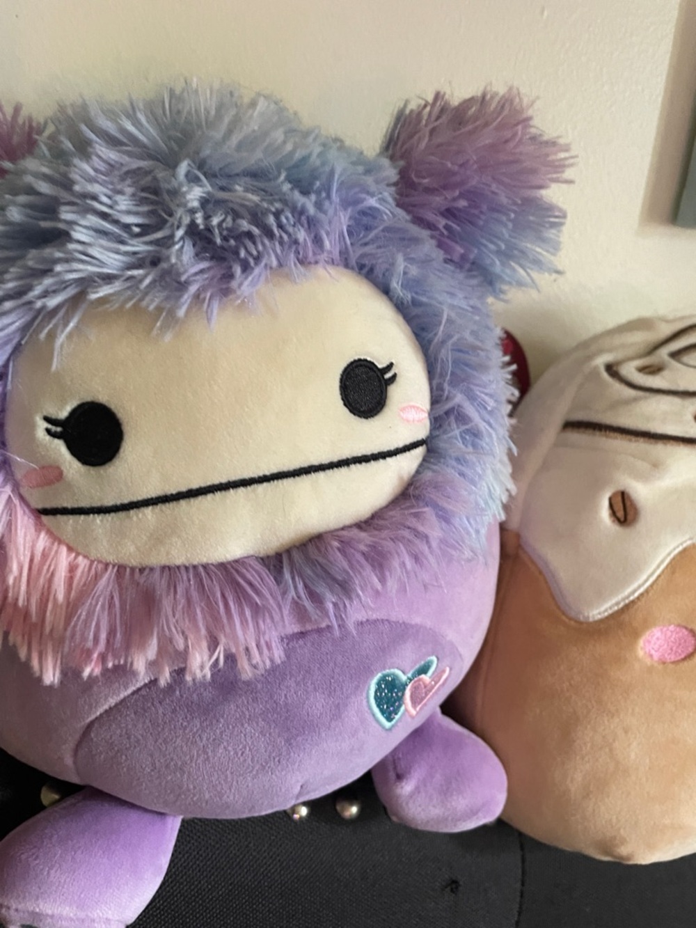 Squishmallows Bigfoot Purple Lavender Fuzzy Heart Plush toy